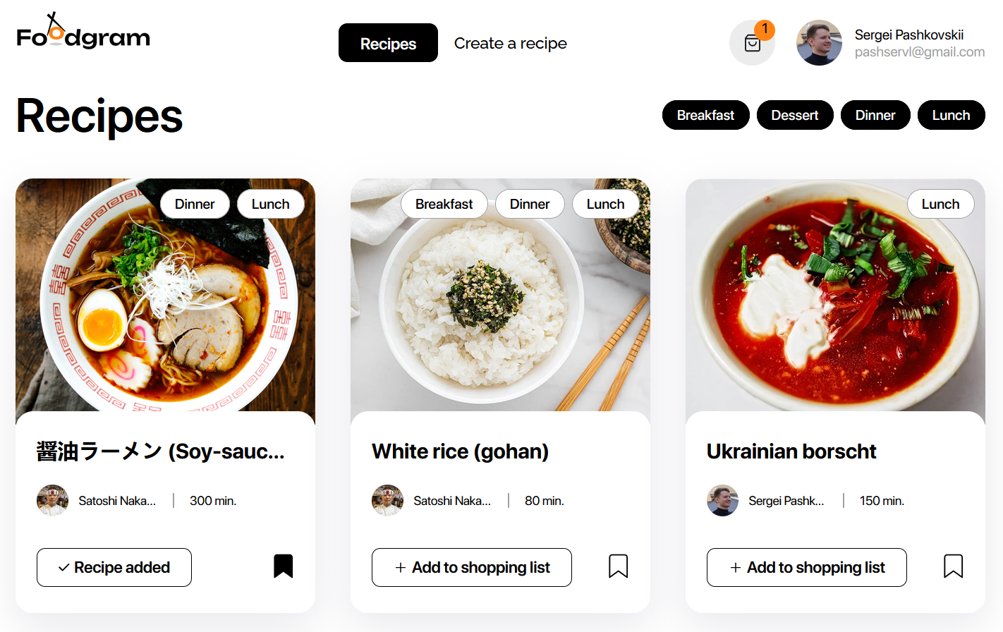 Recipe-sharing platform
